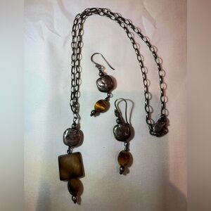 Silpada sterling silver and tiger eye set